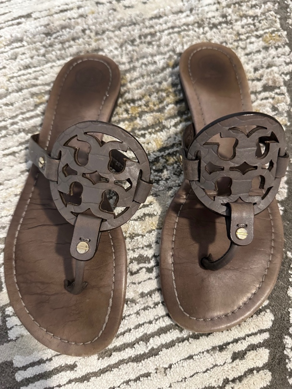 Tory Burch Brown Leather Miller Sandal